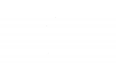 Siyah çizgi kahve fincanı beyaz arka planda izole edilmiş bir ikon haline gelecek. 4K Video hareketli grafik canlandırması