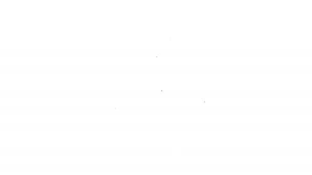 Ligne noire Recouverte d'un plateau d'icône alimentaire isolé sur fond blanc. Plaque de plateau et couvercle. Cloche restaurant avec couvercle. Animation graphique de mouvement vidéo 4K — Video