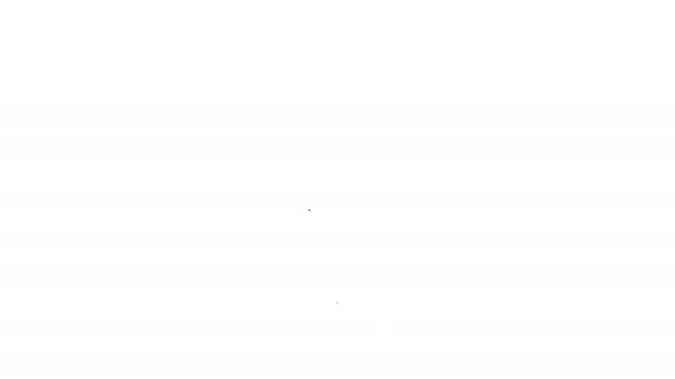 Schwarze Linie Alkohol- oder Bierausschank-Symbol isoliert auf weißem Hintergrund. Symbol für Trinken, Kneipe, Club, Bar. 4K Video Motion Grafik Animation — Stockvideo