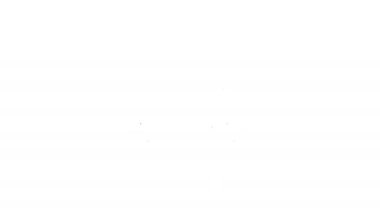 Siyah çizgi kargo kamyonu ikonu beyaz arka planda izole edildi. 4K Video hareketli grafik canlandırması