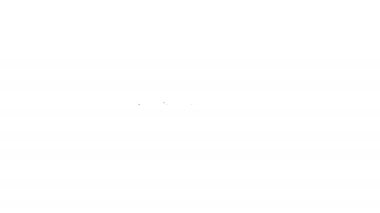 Beyaz arka planda siyah çizgi Depo simgesi izole edildi. 4K Video hareketli grafik canlandırması