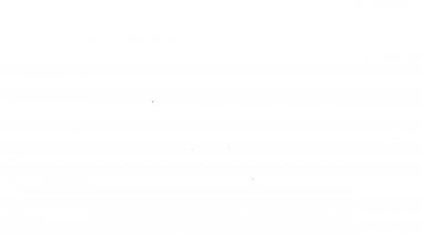 Beyaz arka planda siyah çizgi Depo simgesi izole edildi. 4K Video hareketli grafik canlandırması