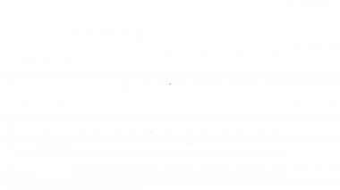 Siyah çizgi Rv Kamp karavanı simgesi beyaz arkaplanda izole edildi. Gezici ev, karavan, yolculuk için ev karavanı. 4K Video hareketli grafik canlandırması