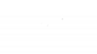 Siyah çizgi Eylem ekstrem kamera simgesi beyaz arkaplanda izole edildi. Ekstrem sporları çekmek için video kamera ekipmanı. 4K Video hareketli grafik canlandırması