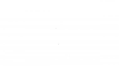 Siyah çizgi otel servis çanı simgesi beyaz arkaplanda izole edildi. Resepsiyon zili. 4K Video hareketli grafik canlandırması