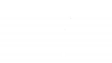 Beyaz arkaplanda siyah çizgi cüzdan simgesi izole edildi. Çanta ikonu. Nakit tasarruf sembolü. 4K Video hareketli grafik canlandırması