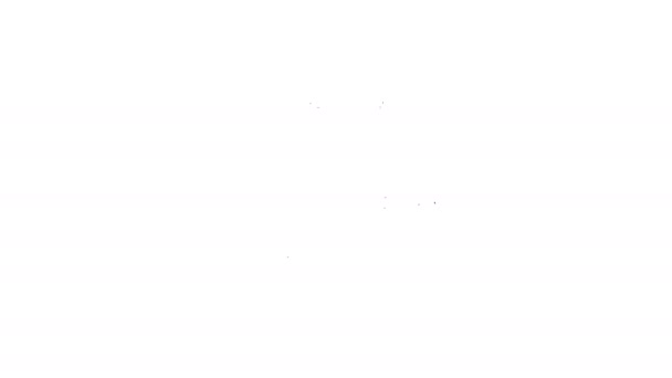 Μαύρη γραμμή Παράδοση χέρι με χαρτονένια κουτιά εικονίδιο απομονώνονται σε λευκό φόντο. Παράδοση από πόρτα σε πόρτα με κούριερ. 4K Γραφική κίνηση κίνησης βίντεο — Αρχείο Βίντεο