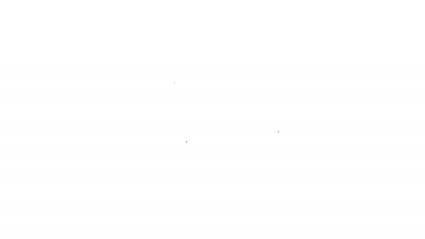 Linea nera Casella del pacchetto con l'icona del segno di spunta isolata su sfondo bianco. Confezione. Consegna approvata o ricevuta del pacco riuscita. Animazione grafica 4K Video motion — Video Stock