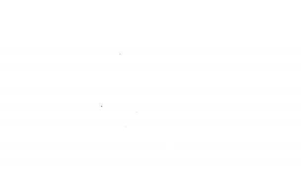 Línea negra Carro de compras en pantalla icono del ordenador aislado sobre fondo blanco. Concepto e-commerce, e-business, marketing online. Animación gráfica de vídeo 4K — Vídeos de Stock