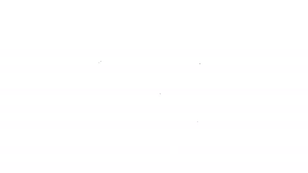 黒の線白の背景に隔離されたエンベロープアイコン。メールメッセージの文字記号。4Kビデオモーショングラフィックアニメーション — ストック動画