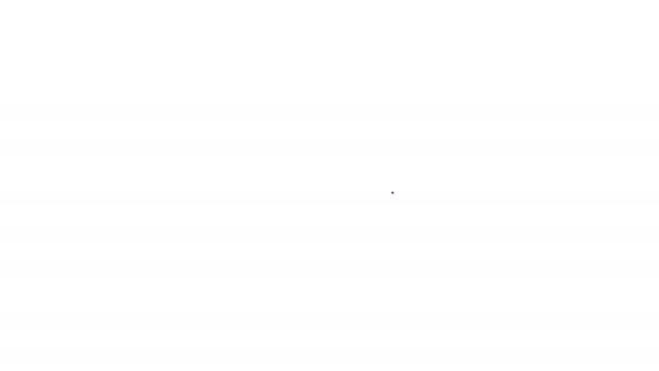 Línea negra Icono de peso aislado sobre fondo blanco. Bloque de peso de kilogramo para levantamiento de pesas y báscula. Símbolo masivo. Animación gráfica de vídeo 4K — Vídeo de stock
