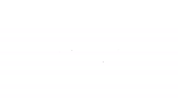 Schwarze Linie Skibrille Symbol isoliert auf weißem Hintergrund. Extremsport. Sportgeräte. 4K Video Motion Grafik Animation — Stockvideo