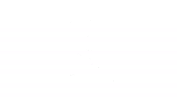 Zwarte lijn Koffer voor reizen pictogram geïsoleerd op witte achtergrond. Reisbagagebord. Reisbagage icoon. 4K Video motion grafische animatie — Stockvideo