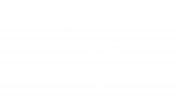Ligne noire Panneau publicitaire extérieur avec texte Icône de l'hôtel isolé sur fond blanc. Animation graphique de mouvement vidéo 4K — Video