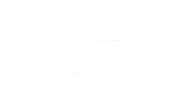 Czarna linia Wiosło ikona izolowane na białym tle. Wiosła łodzi wiosła. 4K Animacja graficzna ruchu wideo — Wideo stockowe