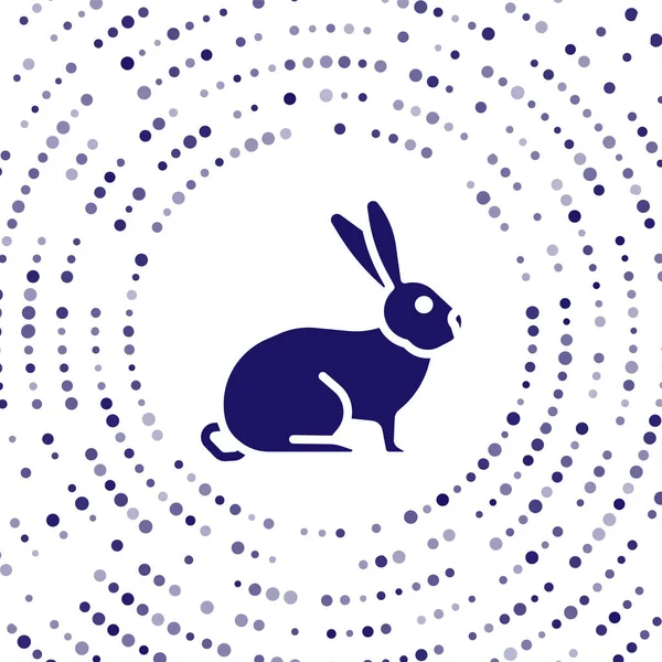 Blue Rabbit Symbol Isoliert Auf Weißem Hintergrund Abstrakte Kreis Zufällige — Stockvektor