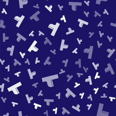 Beyaz klozet ikonu mavi arka planda izole edilmiş kusursuz desen. Vektör.