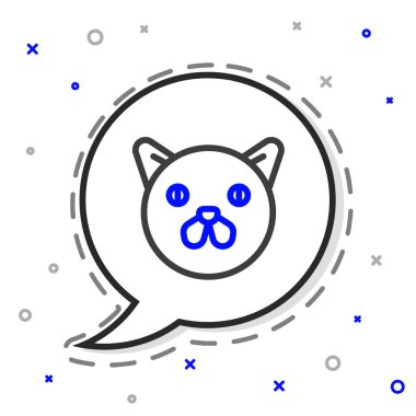 Çizgi Kedisi simgesi beyaz arkaplanda izole edildi. Hayvan sembolü. Renkli taslak konsepti. Vektör.