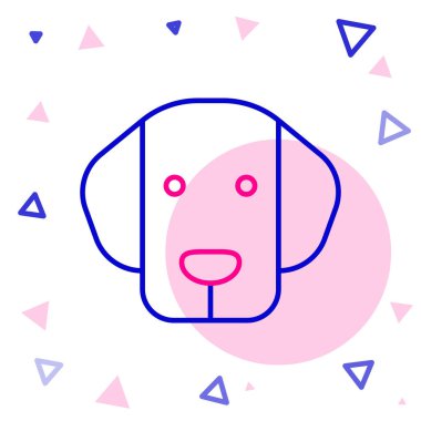 Çizgi Köpeği simgesi beyaz arkaplanda izole edildi. Renkli taslak konsepti. Vektör.