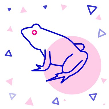 Çizgi Kurbağa simgesi beyaz arkaplanda izole edildi. Hayvan sembolü. Renkli taslak konsepti. Vektör.