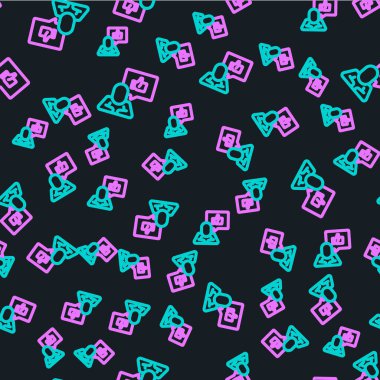 Çizgi El simge gibi, siyah arkaplanda izole edilmiş, pürüzsüz desen. Vektör.