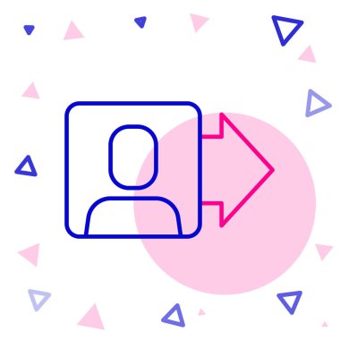 İdari simgelerden oluşan bir ekibin çizgi lideri beyaz arka planda izole edildi. Renkli taslak konsepti. Vektör.