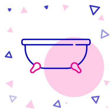 Küvet çizgisi simgesi beyaz arkaplanda izole edildi. Renkli taslak konsepti. Vektör.