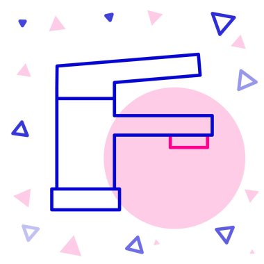 Line Water musluk simgesi beyaz arkaplanda izole edildi. Renkli taslak konsepti. Vektör.