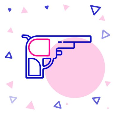 Çizgi Tabancası simgesi beyaz arkaplanda izole edildi. Renkli taslak konsepti. Vektör.