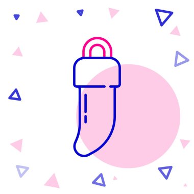 Amerikan yerlilerinin beyaz arka planda izole edilmiş çizgi diş ikonu. Dişli kolye. Renkli taslak konsepti. Vektör.