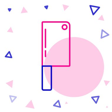 Line Meat helikopter simgesi beyaz arkaplanda izole edildi. Et için mutfak bıçağı. Kasap bıçağı. Mutlu Cadılar Bayramı Partisi. Renkli taslak konsepti. Vektör.