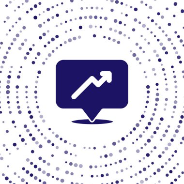 Mavi Grafik, çizelge, çizelge, diyagram, bilgi, beyaz arkaplanda izole edilmiş turta grafik simgesi. Soyut çember rastgele noktalar. Vektör.