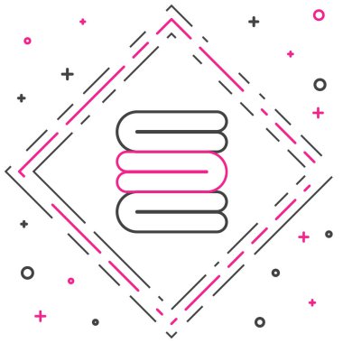 Beyaz arkaplanda çizgi havlu yığını simgesi izole edildi. Renkli taslak konsepti. Vektör İllüstrasyonu.