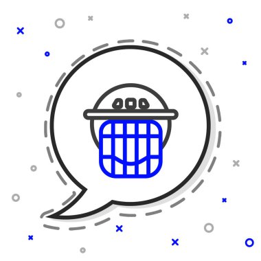 Çizgi Hokeyi miğferi simgesi beyaz arkaplanda izole edildi. Renkli taslak konsepti. Vektör İllüstrasyonu.