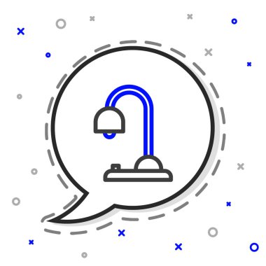 Çizgi Masa Lambası simgesi beyaz arkaplanda izole edildi. Renkli taslak konsepti. Vektör İllüstrasyonu.