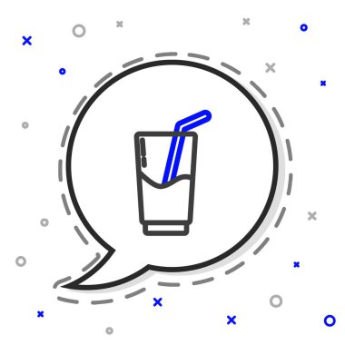 Çizgi kokteyl ve alkol ikonu beyaz arka planda izole edilmiş. Renkli taslak konsepti. Vektör İllüstrasyonu.