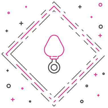 Line Anal plug icon isolated on white background. Butt plug sign. Fetish accessory. Sex toy for men and woman. Colorful outline concept. Vector Illustration.