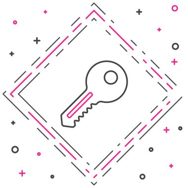 Satır Anahtarı simgesi beyaz arkaplanda izole edildi. Renkli taslak konsepti. Vektör İllüstrasyonu.