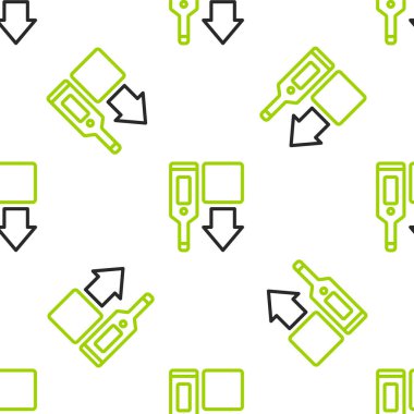 Tıbbi inceleme ikonu için Line Medikal termometresi beyaz arka planda izole edilmiş kusursuz desen. Vektör.