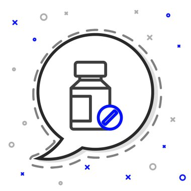 Beyaz arka planda izole edilmiş çizgi sakinleştirici haplar ikonu. Renkli taslak konsepti. Vektör.