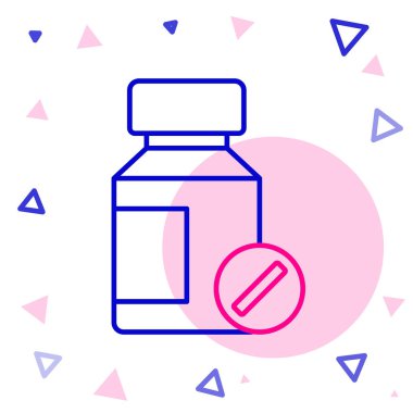 Beyaz arka planda izole edilmiş çizgi sakinleştirici haplar ikonu. Renkli taslak konsepti. Vektör.