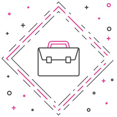 Satır Evrak Çantası simgesi beyaz arkaplanda izole edildi. İş ilanı. İş portföyü. Renkli taslak konsepti. Vektör.