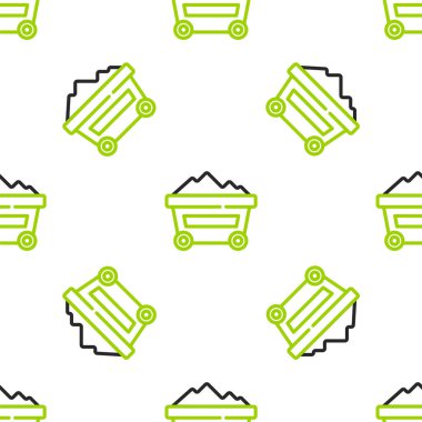 Kömür madeni ikonu beyaz arka planda izole edilmiş. Fabrika kömür madeni vagonu. Vektör.