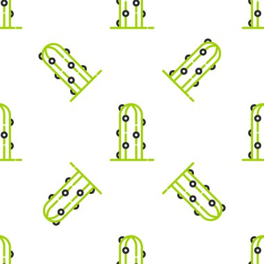 Çizgi Kaktüsü simgesi beyaz arka planda izole edilmiş kusursuz desen. Vektör.