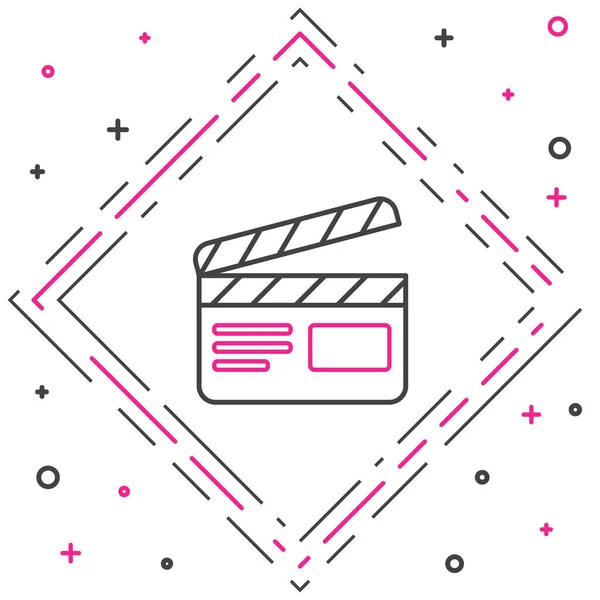 Line Movie Clapper Symbol Isoliert Auf Weißem Hintergrund Filmklappbrett Klappschild — Stockvektor