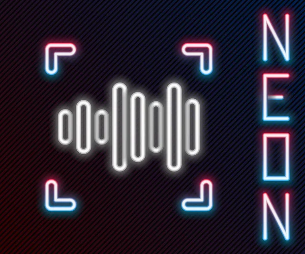 Leuchtendes Neon Line Spracherkennungssymbol Isoliert Auf Schwarzem Hintergrund Sprachbiometrische Authentifizierung — Stockvektor