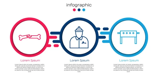 Linia Ludzka Złamana Kość Trener Hokeja Stół Hokeja Szablon Infograficzny — Wektor stockowy