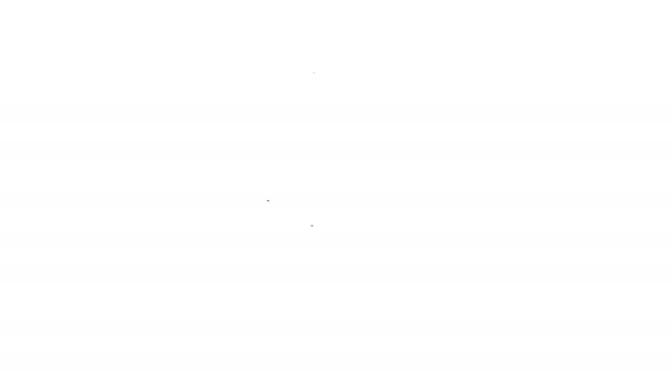 Black line Lékařský digitální teploměr pro ikonu lékařského vyšetření izolovaný na bílém pozadí. Grafická animace pohybu videa 4K — Stock video