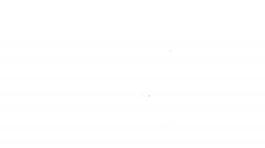 Tıbbi inceleme için siyah çizgi termometresi beyaz arka planda izole edilmiş. 4K Video hareketli grafik canlandırması