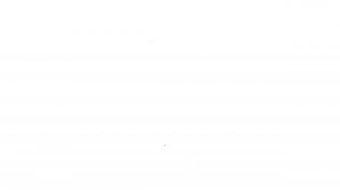 Tıbbi muayene ikonu için siyah çizgi dijital termometresi beyaz arka planda izole edildi. 4K Video hareketli grafik canlandırması